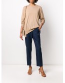 fine-knit asymmetric-hem jumper