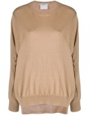 fine-knit asymmetric-hem jumper