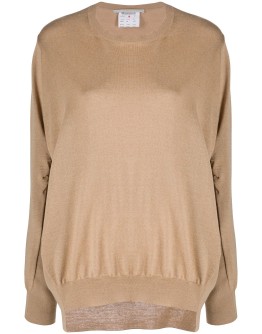 fine-knit asymmetric-hem jumper