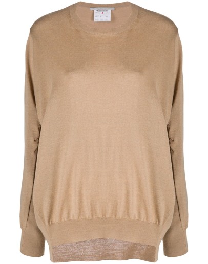 fine-knit asymmetric-hem jumper