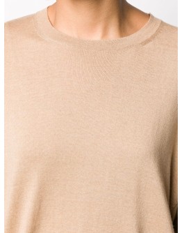 fine-knit asymmetric-hem jumper