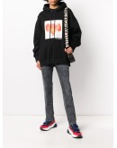 tangerine elephant-print hoodie