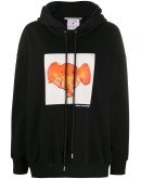 tangerine elephant-print hoodie