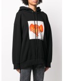 tangerine elephant-print hoodie