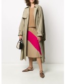 colour-block pleated midi-skirt