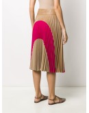 colour-block pleated midi-skirt