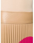 colour-block pleated midi-skirt