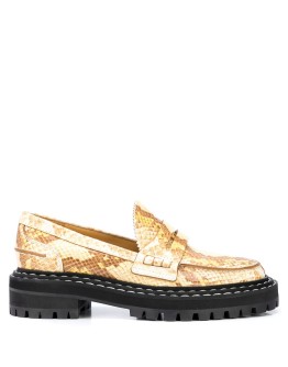 python-effect lug sole loafers