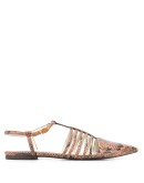 snake-effect strappy ballerina shoes