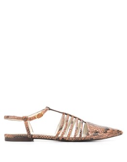 snake-effect strappy ballerina shoes