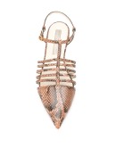 snake-effect strappy ballerina shoes