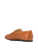 monogram-appliqué leather loafers