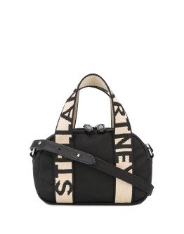 embossed logo shoulder bag