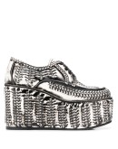 brushed effect platform lace-up shoes