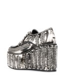 brushed effect platform lace-up shoes