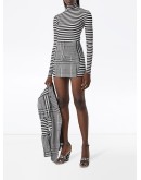 stripe and check technical mini skirt