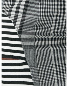 stripe and check technical mini skirt