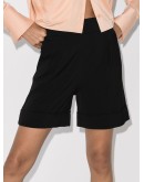 high-waisted turn-up hem shorts