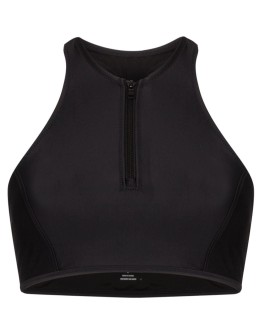 zipped logo-print sports bra