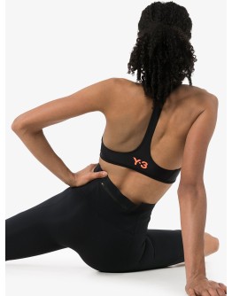 zipped logo-print sports bra