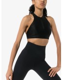 zipped logo-print sports bra