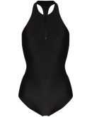 halterneck zip-up swimsuit