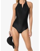 halterneck zip-up swimsuit