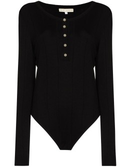 fine-knit buttoned bodysuit