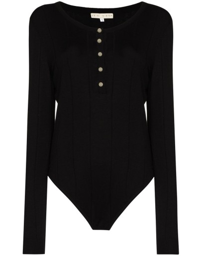 fine-knit buttoned bodysuit