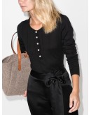 fine-knit buttoned bodysuit