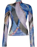 sheer abstract-print top