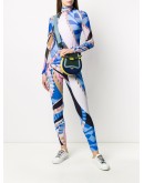 sheer abstract-print top
