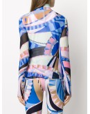 sheer abstract-print top