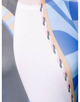 sheer abstract-print top