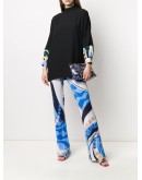 abstract-print trousers