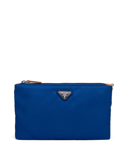 logo plaque zipped pouch
