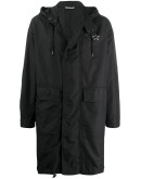 hooded logo raincoat