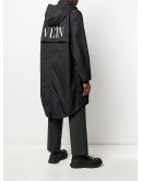 hooded logo raincoat