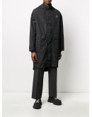 hooded logo raincoat