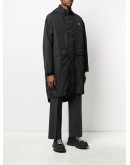 hooded logo raincoat