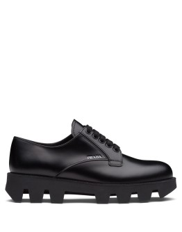 brushed leather Derby shoes