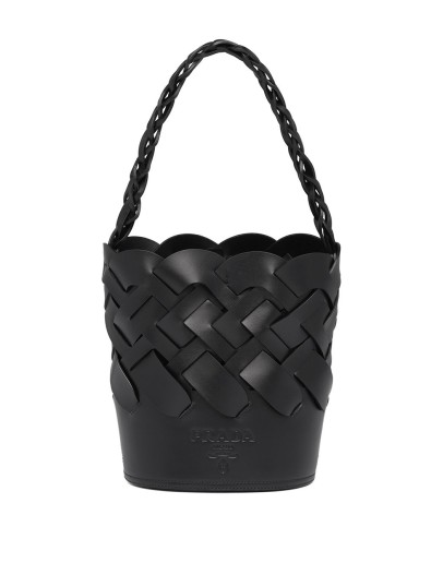 large woven motif bucket bag