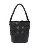 large woven motif bucket bag