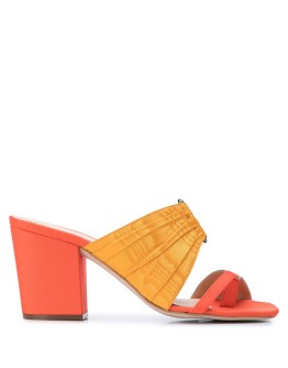 pleated funky toe mules