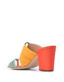 pleated funky toe mules