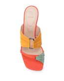 pleated funky toe mules