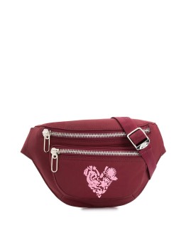 embroidered heart belt bag