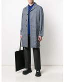 checked single-breasted coat