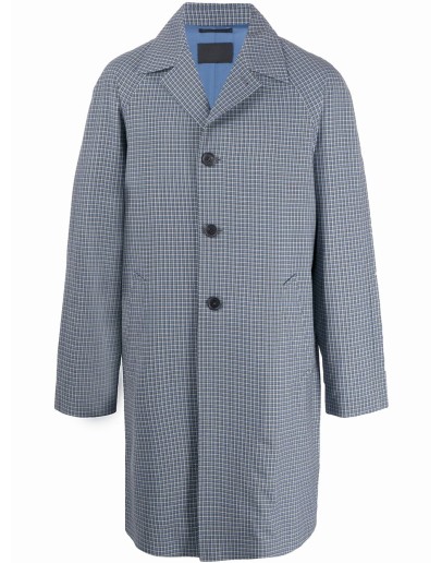 checked single-breasted coat