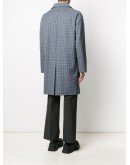 checked single-breasted coat